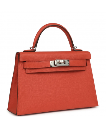 Эксклюзивная Hermès Kelly Sellier 20 в сочном красно-коралловом цвете