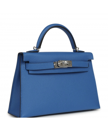Коллекционная сумка Hermès Mini Kelly II 20 (Синий ультрамарин / Epsom / PHW
