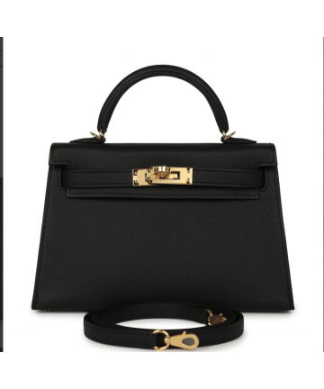 Сумка Hermès Mini Kelly 20  Black Verso золотой фурнитурой